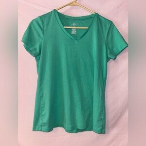 St. John's Bay Teal V-Neck Short Sleeve Top
